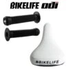Pack Selle BIKELIFE Grippie Blanche+ Poignées ODI Longneck Std Noir 1 Pack Selle BIKELIFE Grippie Blanche+ Poignées ODI Longneck Std Noir -Magasin De Vélos pack selle bikelife grippie blanche poignees odi longneck std noir
