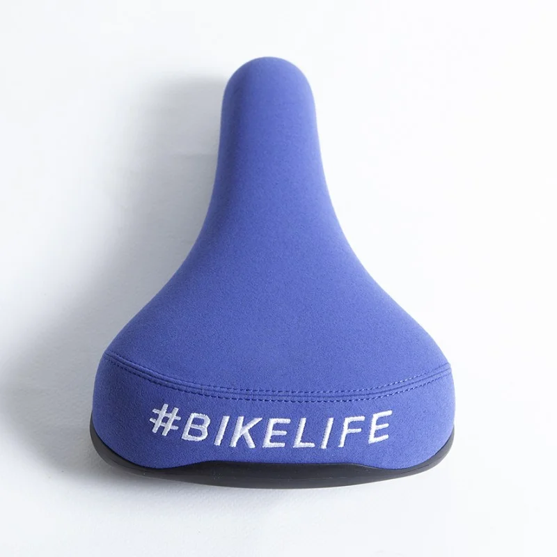 Selle BIKELIFE Bleue Logo Blanc 3 Selle BIKELIFE Bleue Logo Blanc