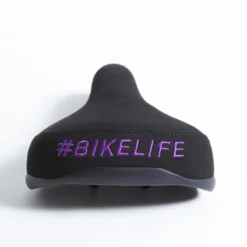 Selle BIKELIFE Noire Logo Violet -Magasin De Vélos selle bikelife noire logo violet 3