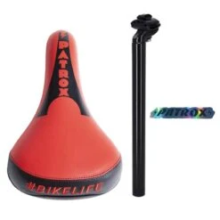 Selle BIKELIFE Patrox + Tige De Selle Ø27.2 Mm Noire