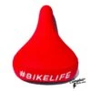Selle BIKELIFE Rouge Logo Blanc -Magasin De Vélos selle bikelife rouge logo blanc