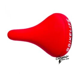 Selle BIKELIFE Rouge Logo Blanc -Magasin De Vélos selle bikelife rouge logo blanc 3
